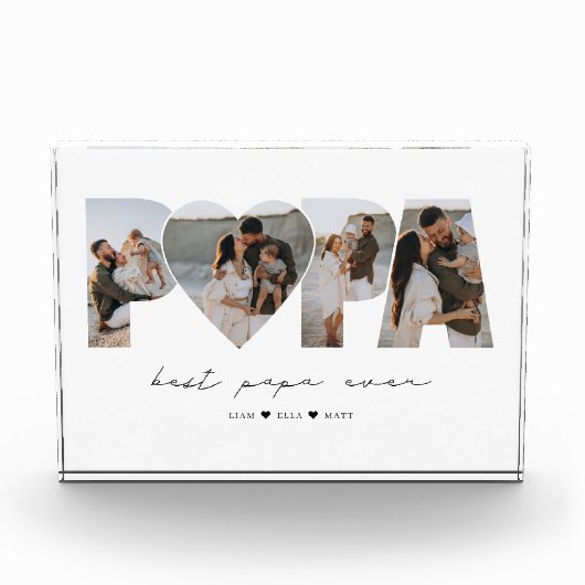 Bestes Papa je 4 Fotomaterial für Vater oder Großv Fotoblock (Vorderseite)