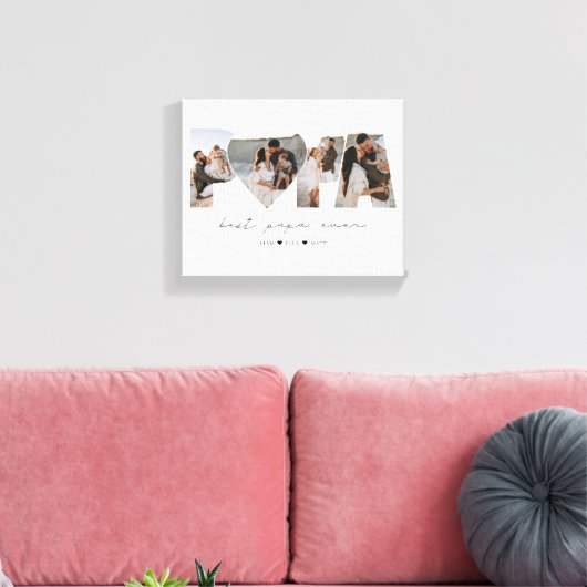 Bestes Papa je 4 Fotomaterial für Vater oder Großv Leinwanddruck (Insitu (Wohnzimmer))