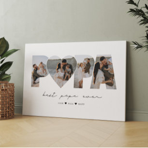 Bestes Papa je 4 Fotomaterial für Vater oder Großv Leinwanddruck