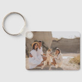 Bestes Papa je 4 Fotomaterial für Vater oder Großv Schlüsselanhänger (Rückseite)