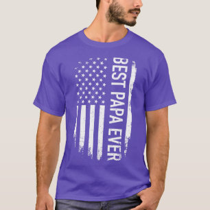 Bestes Papa je US-Amerikaner Vintag für Opa T-Shirt