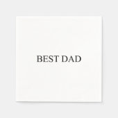 Bestes Papa schwarz, einfache, elegante Serifentyp Serviette (Vorderseite)