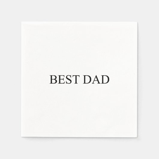 Bestes Papa schwarz, einfache, elegante Serifentyp Serviette (Vorderseite)