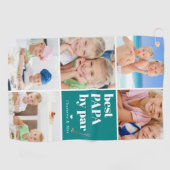 Bestes Papa von Par | Foto Collage Vatertag Golfhandtuch (Horizontal)