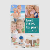 Bestes Papa von Par | Foto Collage Vatertag Golfhandtuch (Vorderseite)