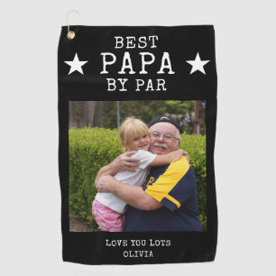 Bestes Papa y Par Foto Geschenk Personalisiert Opa Golfhandtuch