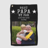 Bestes Papa y Par Grandpa Foto Personalisiertes Ge Golfhandtuch (Vorderseite)
