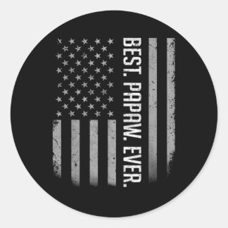Bestes Papaw-Geschenk für die amerikanische Flagge Runder Aufkleber