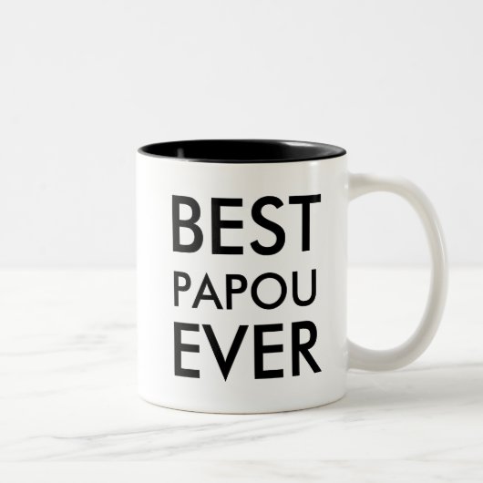 Bestes Papou überhaupt | Valentinstag-Geschenk Zweifarbige Tasse (Rechts)