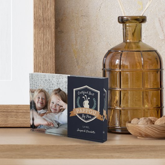 Bestes Pappou nach Par | Golf Opa Fotoblock