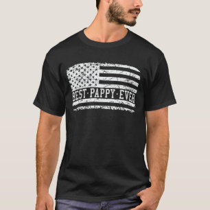 Bestes Pappy je US Flag Grandpa Fathers Day Gesche T-Shirt