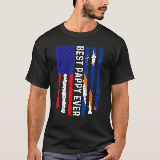 Bestes Pappy je US Marshall Islands Flag Vater T-Shirt (Vorderseite)