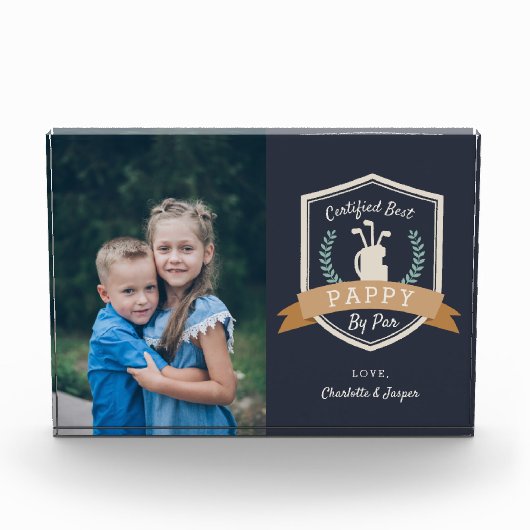 Bestes Pappy Par | Golf Opa Fotoblock (Vorderseite)