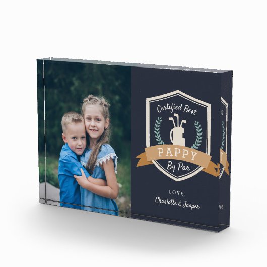 Bestes Pappy Par | Golf Opa Fotoblock (Rechts)