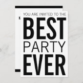 Bestes Party je Einladung (Vorne/Hinten)