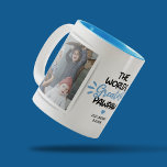 Bestes Pawpaw Vatertag 2 Foto Zweifarbige Tasse<br><div class="desc">Moderne Großvaterfamilie Tasse mit 2 Fotos,  die Sie durch Ihr eigenes ersetzen können,  das Sprichwort "die größte Pflasterei der Welt",  das blaue Herz und die Kindernamen.</div>