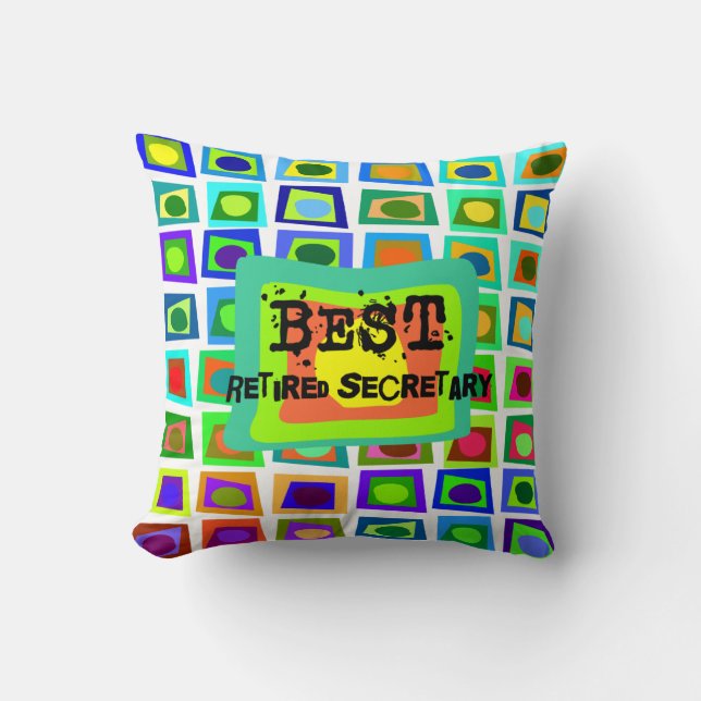 Bestes pensionierter Sekretär PIllow Artsy Squares Kissen (Vorderseite)
