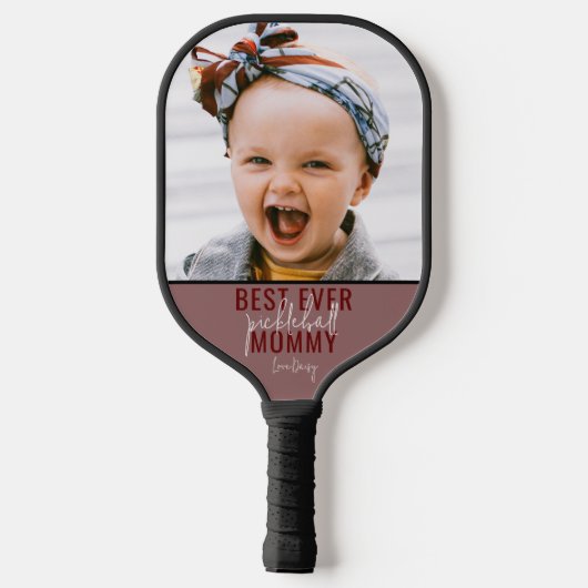 Bestes Pickleball-Mommy-Foto Pickleball Schläger (Rückseite)