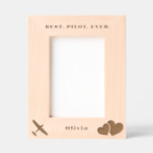 Bestes Pilot-Flugzeug und Herz, einfach, individue Geätzte Rahmen (Vorderseite)