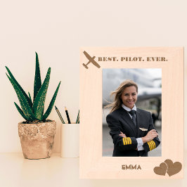 Bestes Pilot-Flugzeug und Herz, einfach, individue Geätzte Rahmen