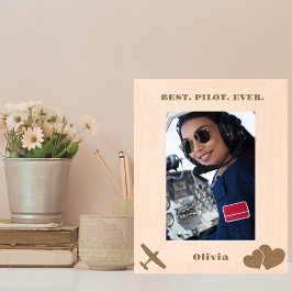 Bestes Pilot-Flugzeug und Herz, einfach, individue Geätzte Rahmen