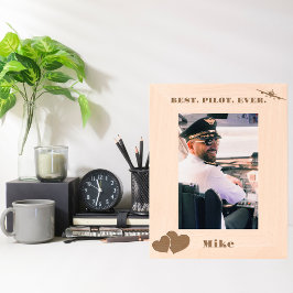 Bestes Pilot-Flugzeug und Herz, einfach, individue Geätzte Rahmen