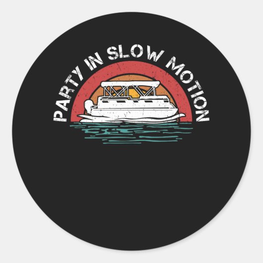 Bestes Pontoon Captain Boat Party in langsamer Bew Runder Aufkleber (Vorderseite)