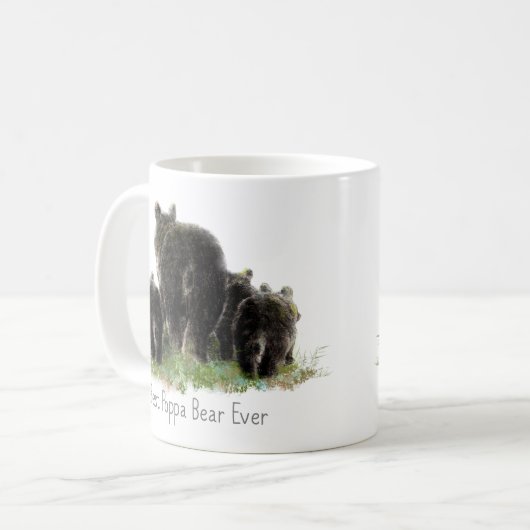 Bestes Poppa Bären-Prämie für Vater Kaffeetasse (Vorderseite Links)