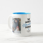 Bestes Poppop Vatertag 2 Foto Zweifarbige Tasse (Vorderseite Links)
