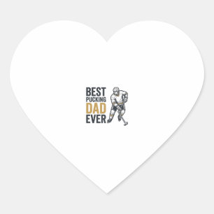 Bestes Pucking Dad Ever Hockey Dad Shirt Design_1 Herz-Aufkleber