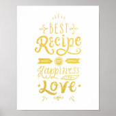 Bestes Rezept für Glück Weiß & Imitate Goldene Foi Poster (Vorne)