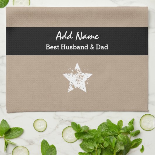 Bestes schwarzes Band A03 Ehemann-und Küchentuch (Gefaltet)