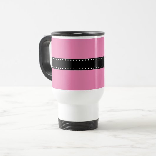 Bestes SCHWESTER überhaupt Tupfen-Monogramm ROSA Reisebecher (Vorderseite Links)