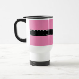 Bestes SCHWESTER überhaupt Tupfen-Monogramm ROSA Reisebecher