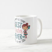 Bestes Schwesterdesign - Kunst feiern Sieben Kaffeetasse (VorderseiteRechts)