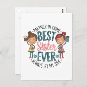 Bestes Schwesterdesign - Kunst feiern Sieben Postkarte (Vorne/Hinten)