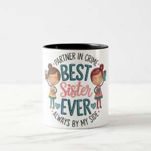 Bestes Schwesterdesign - Kunst feiern Sieben Zweifarbige Tasse