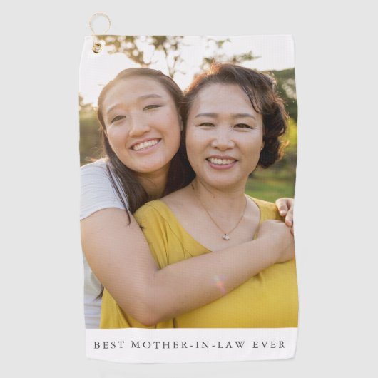 Bestes Schwiegereltern-Foto Personalisiert Golfhandtuch (Vorderseite)