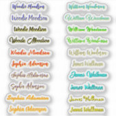 Bestes Set von 20, farbenfroh transparente Namensa Aufkleber (Vorderseite)