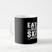 Bestes Skibekleidung Eat Sleep Ski Wiederholung Fu Kaffeetasse (Vorderseite Links)