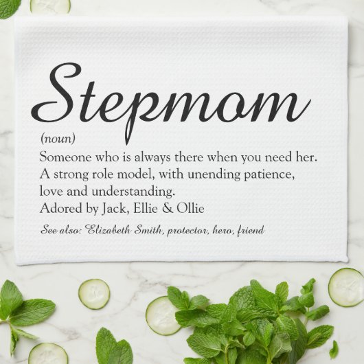 Bestes Stepmuth, Stepmutter-Definition-Skript Geschirrtuch (Gefaltet)