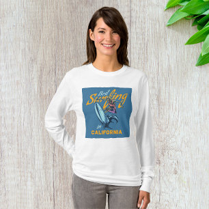 Bestes Surfen in Kalifornien Frauen mit langer Leb T-Shirt