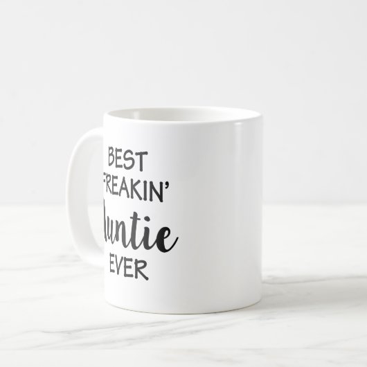 Bestes Tantengeschenk Freakin Tante Coffee Mug Kaffeetasse (Vorderseite Links)
