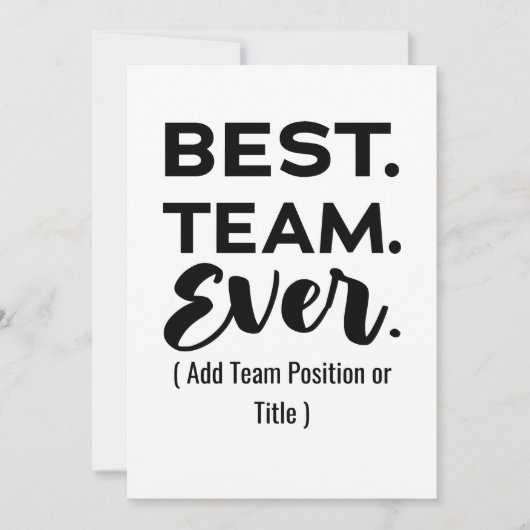 Bestes Team aller Zeiten, Individuelle Name oder J (Vorderseite)