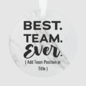 Bestes Team aller Zeiten, Individuelle Name oder J Ornament (Rückseite)