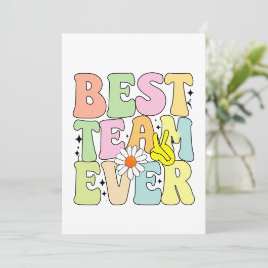 Bestes Team Dankeskarte (Stehend Vorderseite)