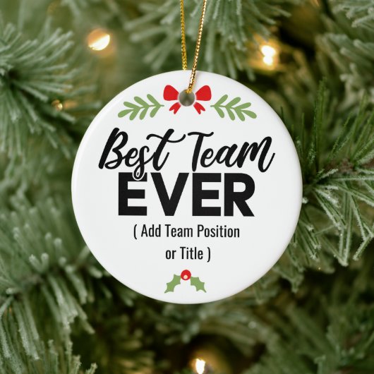 Bestes Team je | Individuelle Name oder Arbeitspla Keramik Ornament (Baum)