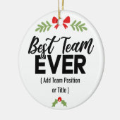 Bestes Team je | Individuelle Name oder Arbeitspla Keramik Ornament (Links)