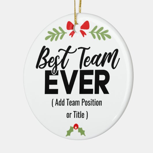 Bestes Team je | Individuelle Name oder Arbeitspla Keramik Ornament (Links)