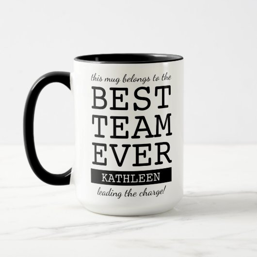 Bestes Team je Individuelle Name Tasse, Coworker-G Tasse (Links)